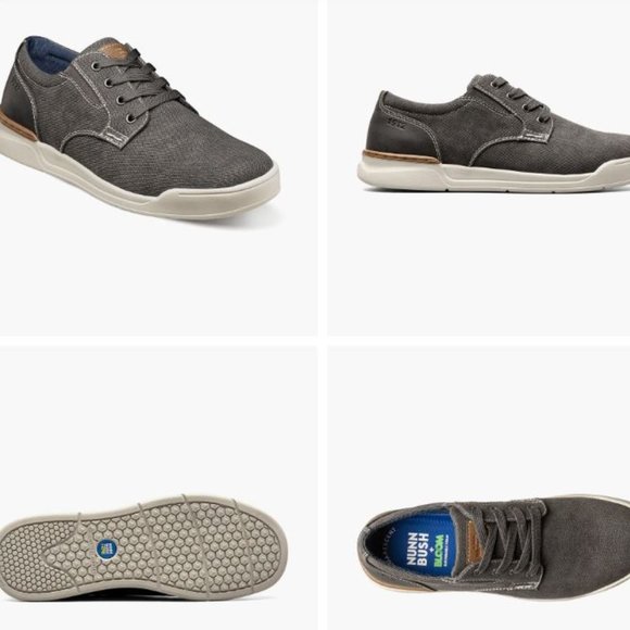 New Nunn Bush KORE TOUR  Canvas Plain Toe Oxford *Gunmetal* - Never worn - Picture 1 of 5